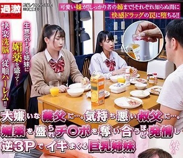 NHDTB-540 大嫌いな義父に…。気持ち悪い叔父に…。媚薬を盛られチ○ポを奪い合うほど発情し逆3Pでイキまくる巨乳姉妹